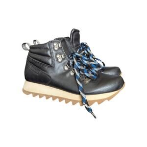 Merrell Alpine Hiker Boots Black Faux Leather Hiking Shoes Womens 6.5 Gorpcore